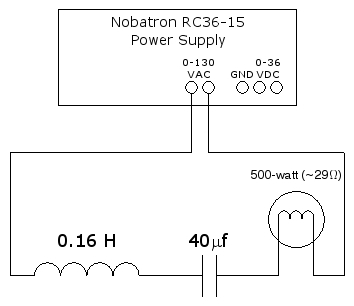 Large component LRC circuit schematic